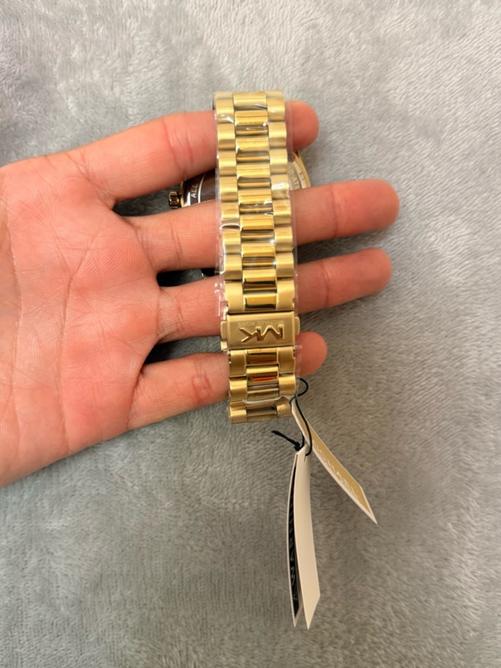 Michael Kors Gold and Navy Chronograph Bracelet Watch - Picture 3 of 3